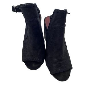 MIA Black Open Toe Heeled Booties